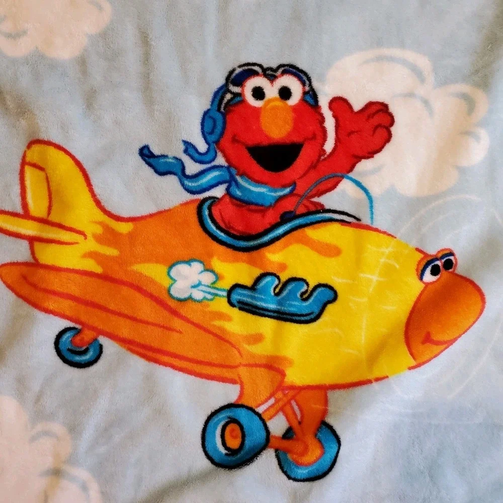 Sesame Street Elmo‎ & Cookie Monster Fleece Babt Blanket Flying Airplanes Pilot